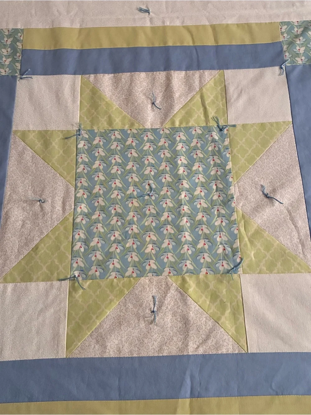 Crib/baby quilt top-Unfinished 55” x 55”